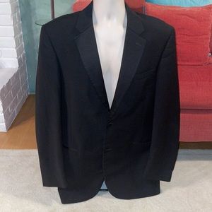 🎩🤵‍♂️Calvin Klein Super 100’a Fine Worsted Wool Black Tuxedo Blazer